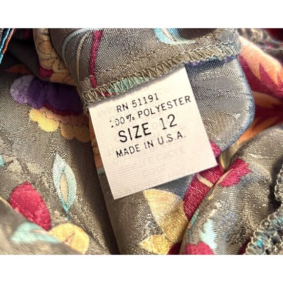 VTG Philippe Marques Floral Print Double-Breasted Jacket Top Embroidered Mesh 12 - Picture 5 of 6